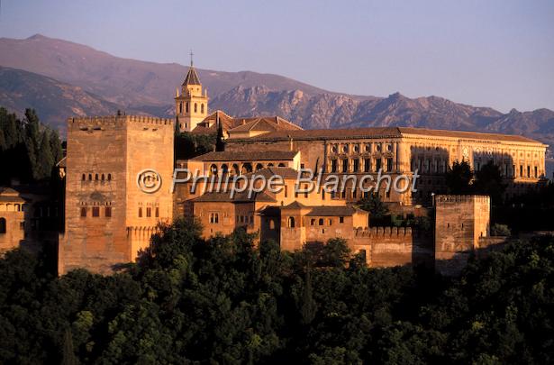 espagne andalousie 01.jpg - Coucher de soleil sur l'Alhambra Grenade (Granada)AndalousieEspagne